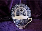 Staffordshire Liberty Blue cup and saucer