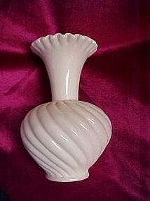 Fenton milk glass swirl pattern vase