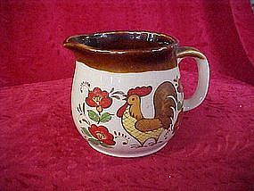 Hand painted rooster creamer
