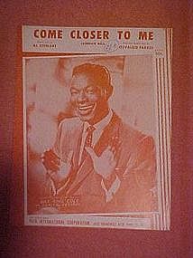 Come Closer to Me, sheet music, Nat King Cole 1945