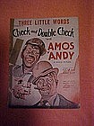 Three little words, Amos and Andy sheet music 1930