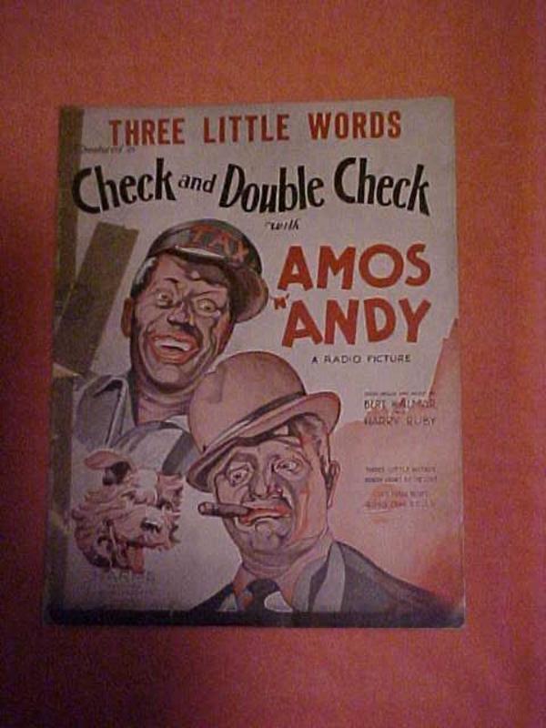 Three little words, Amos and Andy sheet music 1930