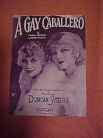 A Gay Caballero, sheet music 1929