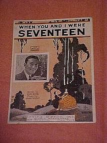 When You and I were Seventeen, sheet music 1925