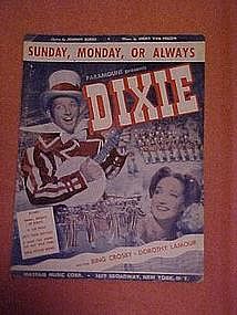 Sunday, Monday, or Always, sheet music 1943