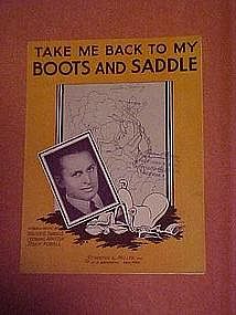 Take me back to my boots and saddle, sheet music 1935