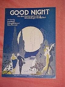 Good Night, deco art sheet music 1923