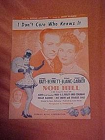 I don't care who knows it, music from Nob Hill 1944