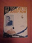 Its too late to be sorry now, featuring Arthur Pugsley