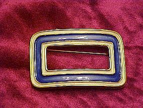 Capri blue enameled goldtone pin