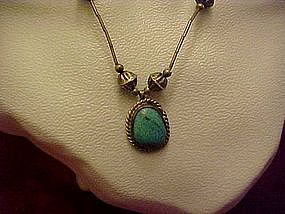 Silver and turquoise necklace, vintage