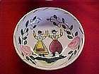 Hand painted bowl, farmer and his wife