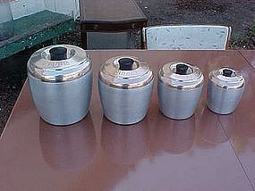 Kromex spun aluminum  / copper tone cannister set