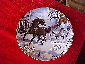 Royal Doulton Winter Morning Gallop, horse plate