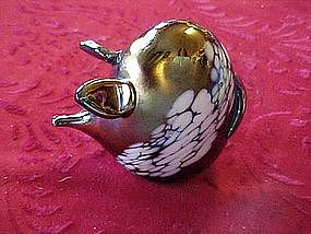 Carnival art glass pig paperweight