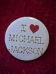 Original I Love Michael Jackson pinback button