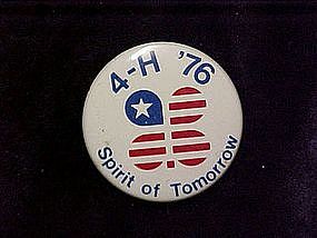 4-H 76 spirit of tomorrow, pin back button