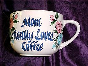 Handpainted oversized coffee cup for Mom