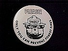 Smokey the Bear pin back button