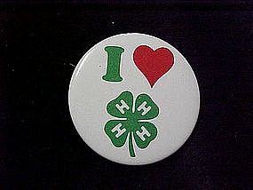 I love 4-H , pin back button