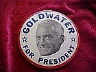 Goldwater for President, pin back campaign button