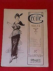 Cecile Waltz, sheet music by Frank W. McKee 1914