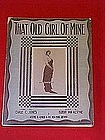 That old girl of mine, sheet music 1912