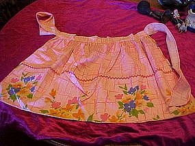 Vintage reversible cotton print apron, PRETTY