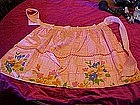 Vintage reversible cotton print apron, PRETTY