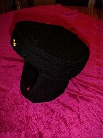 Black wool hat, with neck warmer