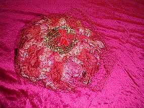 Fuschia fower hat with netting