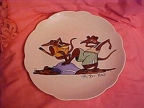 Rat Race plate, cute office novelty