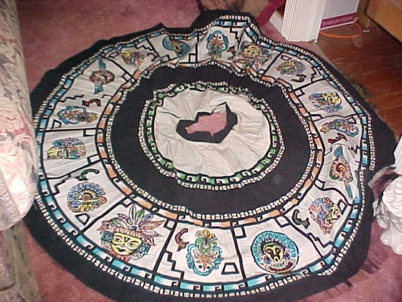 Vintage 40's hand painted /sequins Mexican circle skirt