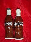 Coca~Cola bottles ceramic salt and pepper shakers