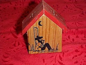 Vintage wood hillbilly souvenir salt & pepper shaker