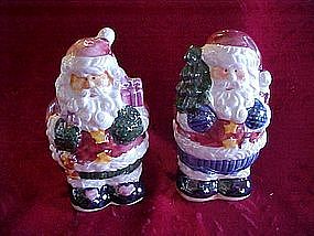 Santa Claus salt and pepper shakers, lustre finish