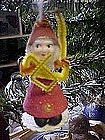 Paper mache and chennile Santa playing instrument