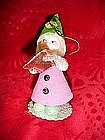 Vintage Santa / elf paper mache and chennile ornament