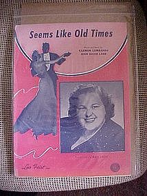 Seems like old times, music,  Kate Smith cover photo