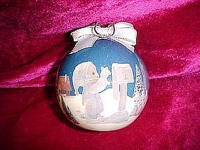 Enesco Precious moments decopage Christmas ornament, 1991