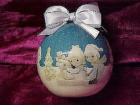 Enesco Precious Moments decopage Christmas ornament