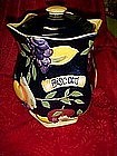 Hand painted, bold fruit decorated cookie jar