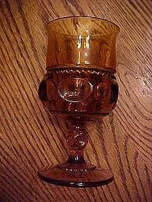 Indiana Kings crown amber/gold 4 1/4"stemmed wine