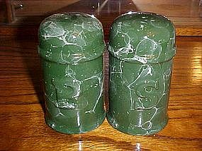 Large green marble colored shakers