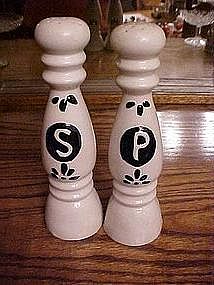 Tall stoneware? ceramic? salt & pepper shakers