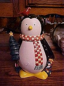 Christmas Penguin Cookie jar