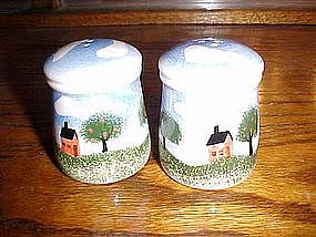 Pastorial farm scene  s & p shakers