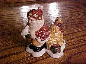 Santa and toy sack, salt & pepper shakers