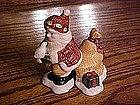 Santa and toy sack, salt & pepper shakers