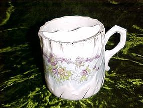 Vintage hand painted moustache mug with florals